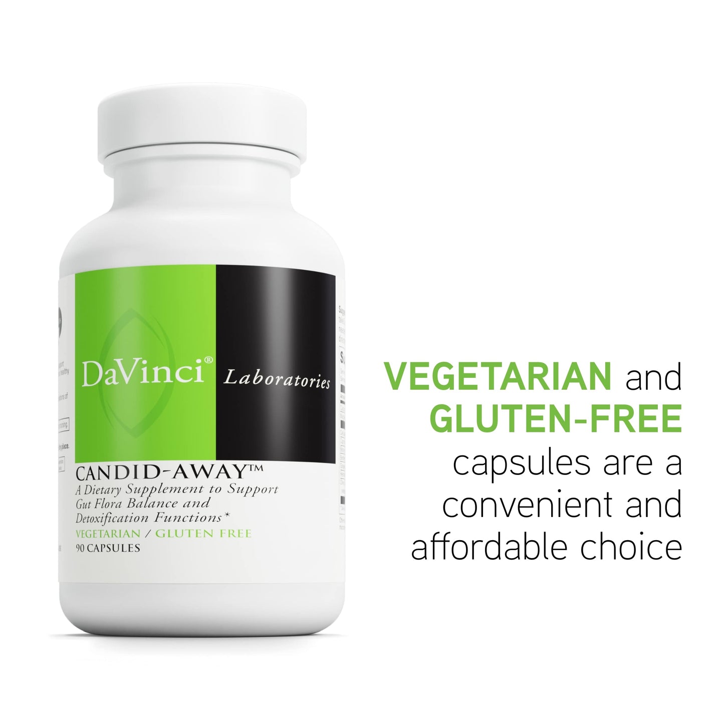DAVINCI Labs Candid-Away - Digestive Gut Health Support, Immune System Support with Digestive Enzymes, Calcium, Magnesium & More