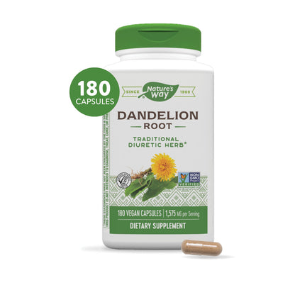Nature's Way Dandelion Root Diuretic Herb* 525 mg per Capsule Non-GMO Nature's WayBuy Supplements Australia