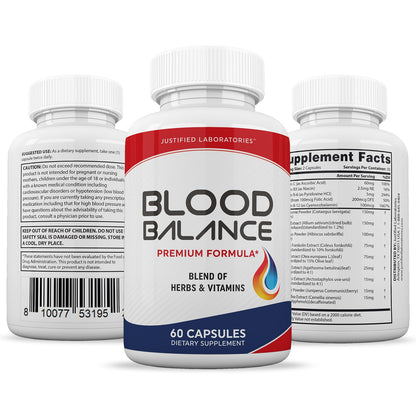 Justified Laboratories (2 Pack Blood Balance Advanced Formula 620MG Formula Supplement Pills 120 Capsules Justified LaboratoriesBuy Supplements Australia