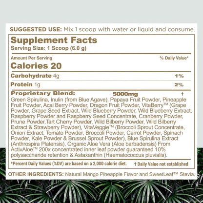 nbpure Earthy Andy Superfood Paradise, Mango Pineapple, 30 Servings nbpureBuy Supplements Australia