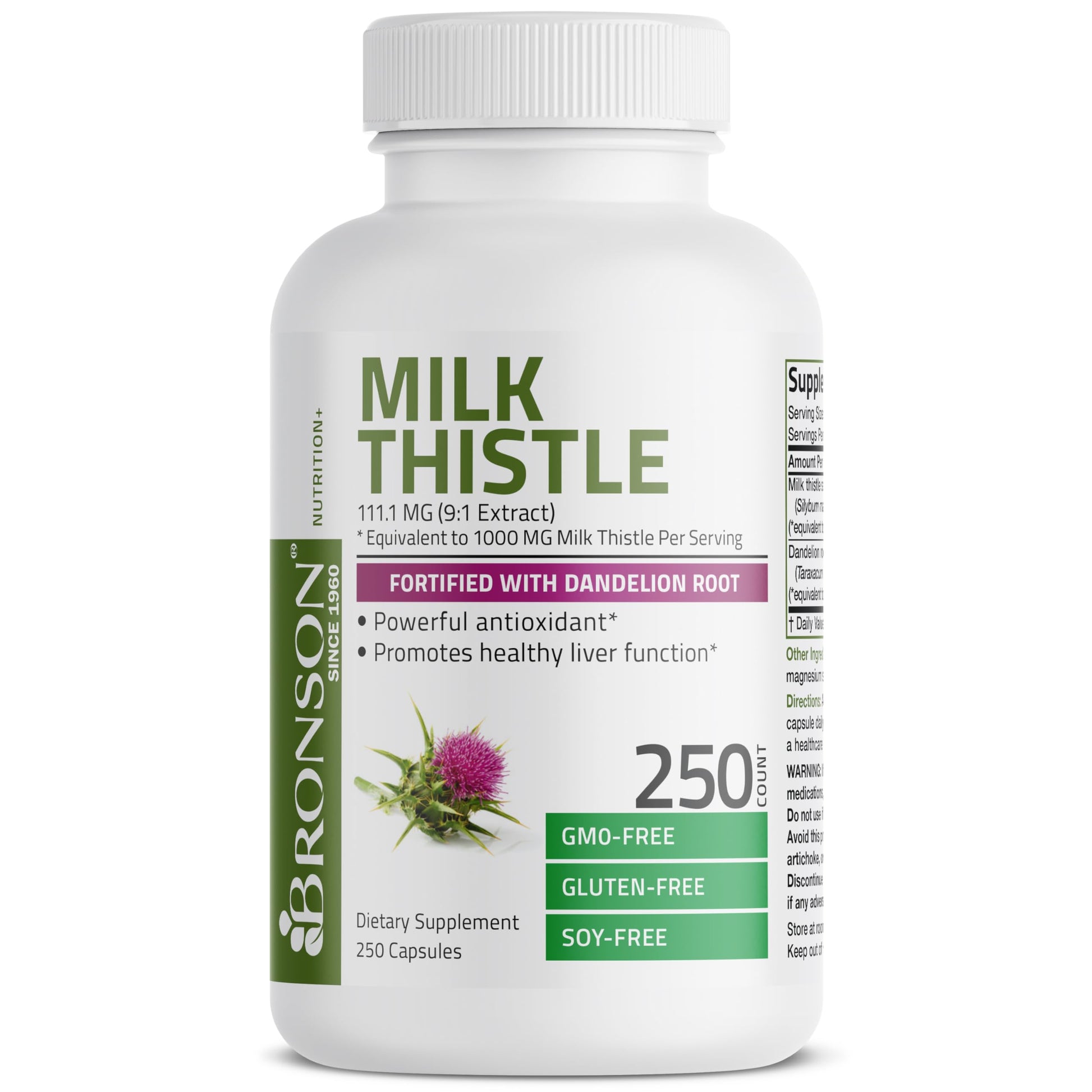 Bronson Milk Thistle Silymarin Marianum & Dandelion Root Liver Health Support BronsonBuy Supplements Australia