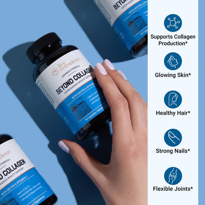 Live Conscious Beyond Collagen Multi Collagen Capsules - Types I, II, III, V & X - Hydrolyzed Blend with Biotin & Vitamin C