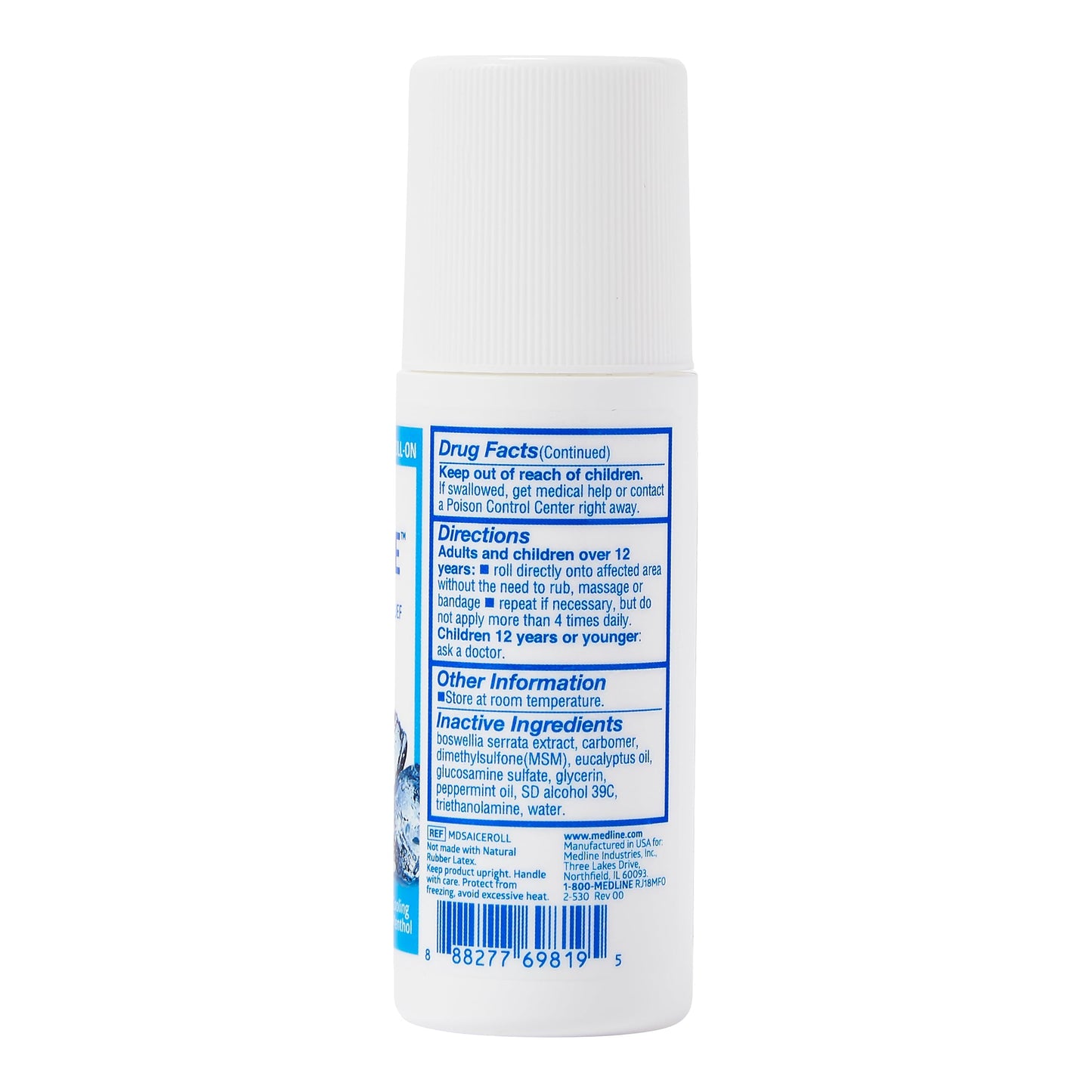 Medline ActivICE Roll-On Cooling Gel, Topical Pain Relief for Arthritis, Joint, Muscle, Back & Body Aches & Pain, 3 oz (3 Count) MedlineBuy Supplements Australia