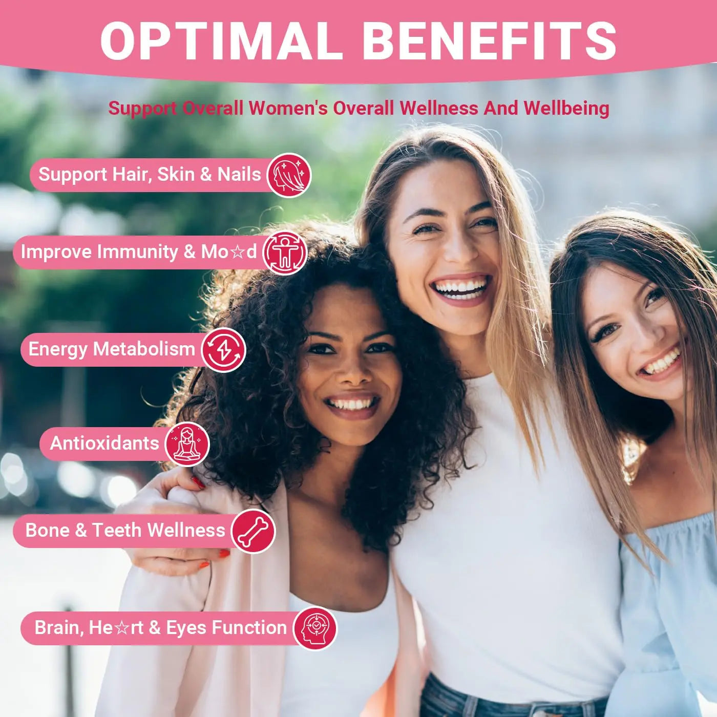 Wiszeen Sugar Free Methylated Multivitamin for Women Gummies, Biotin, Collagen, Calcium, Magnesium, Inositol, Folate, Iron, Vitamin A, C, D, E Wiszeen