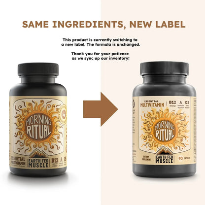 Earth Fed Muscle Morning Ritual Multivitamin for Women Supports General Health & Wellness - Multivitamin with Iron for Immune & Heart Support Earth Fed Muscle