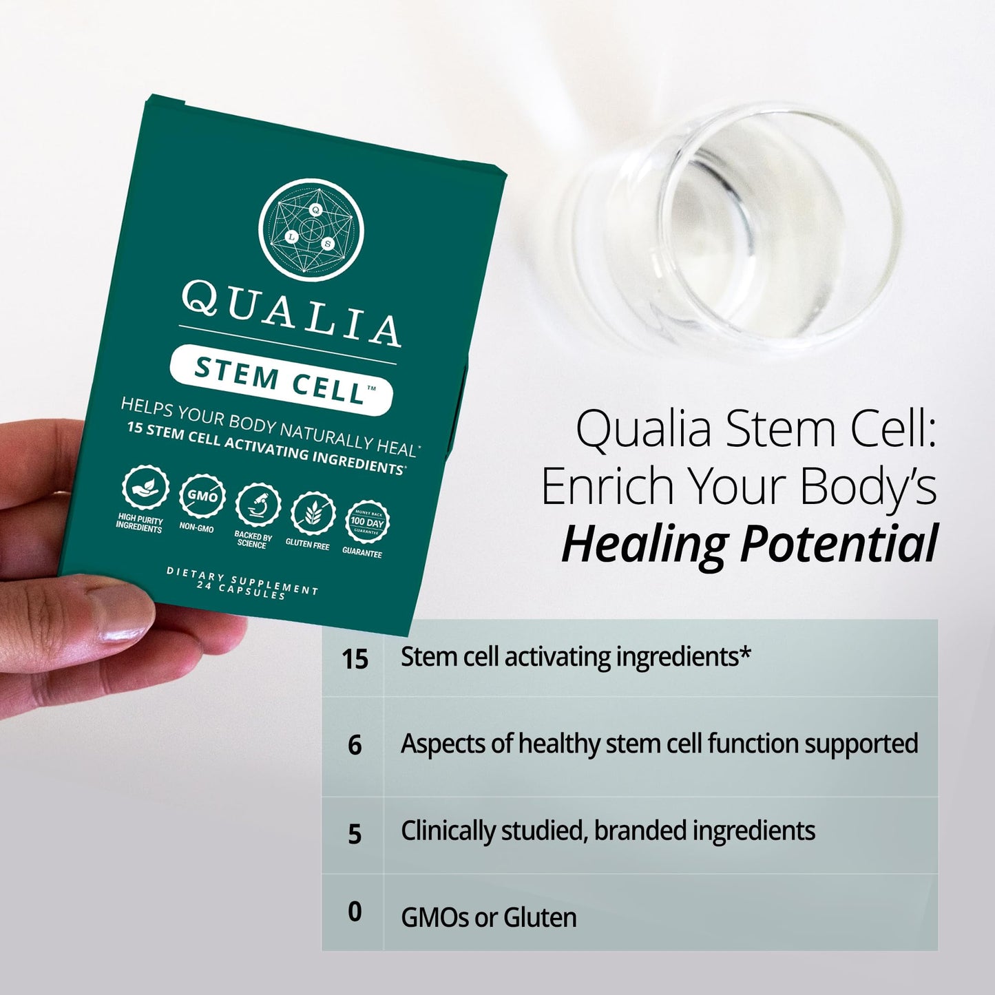 Qualia Stem Cell — Stem Cell Supplement Support with Royal Jelly, Astragalus & Sea Buckthorn | 16 Ingredients | 4 Days a Month | Helps Body Naturally heal* QUALIA LIFE SCIENCESBuy Supplements Australia