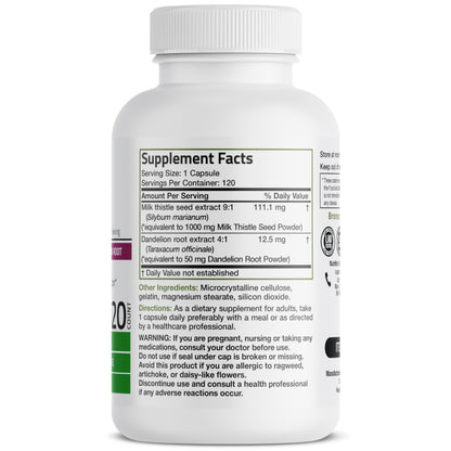 Bronson Milk Thistle Silymarin Marianum & Dandelion Root Liver Health Support BronsonBuy Supplements Australia