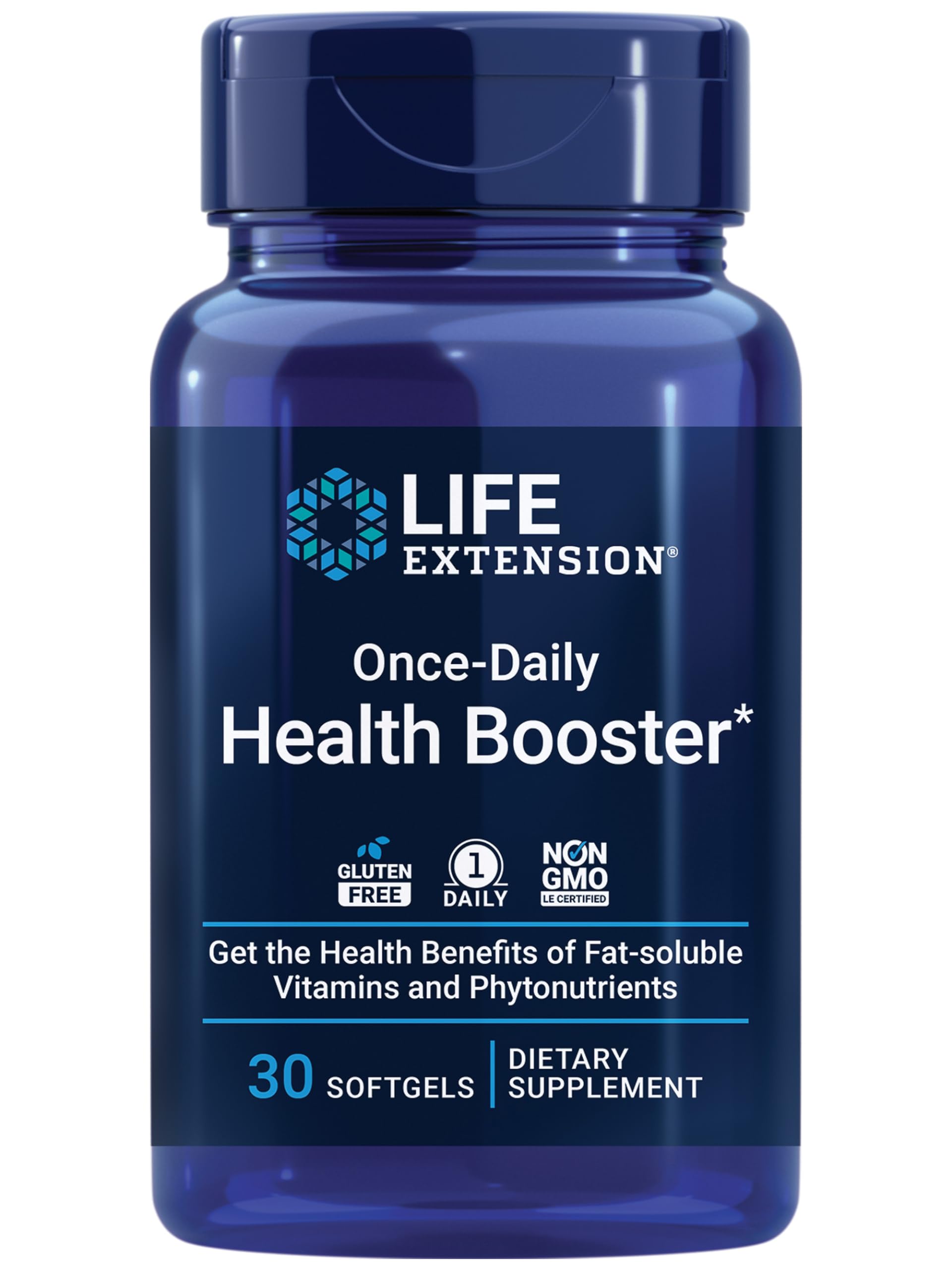 Life Extension Once-Daily Health Booster, Vitamins E, K1 & K2, phospholipids, Fat-Soluble nutrients for Eye Health, Bone Health, Heart Health, Gluten-Free, 1 Daily, Non-GMO, 30 softgels Life ExtensionBuy Supplements Australia