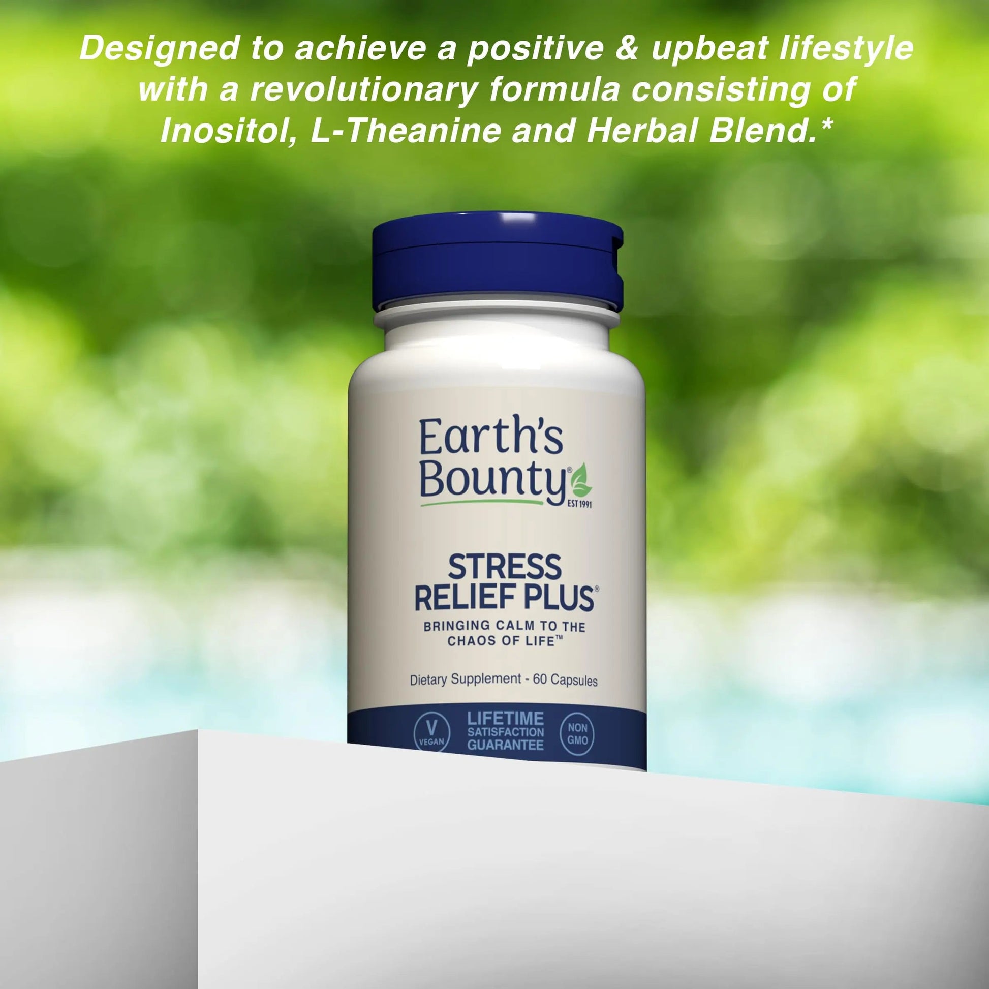 Earth's Bounty - Stress Relief Plus - 60 Vegetarian Capsules - All Natural Formula - Stress Support & Mood Enhancing Supplement Earth's BountyBuy Supplements Australia