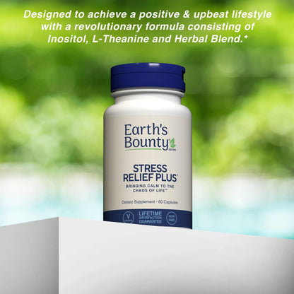 Earth's Bounty - Stress Relief Plus - 60 Vegetarian Capsules - All Natural Formula - Stress Support & Mood Enhancing Supplement Earth's BountyBuy Supplements Australia