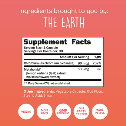 Happy Healthy Hippie GLP-1 Supplement (Metabolaid™ + Chromium) + Appetite Suppressant for Women | Metabolism Booster (AMPK) for Weight | Belly Fat Burner | Hunger & Cravings Control - 30 Vegan Caps Happy Healthy HippieBuy Supplements Australia