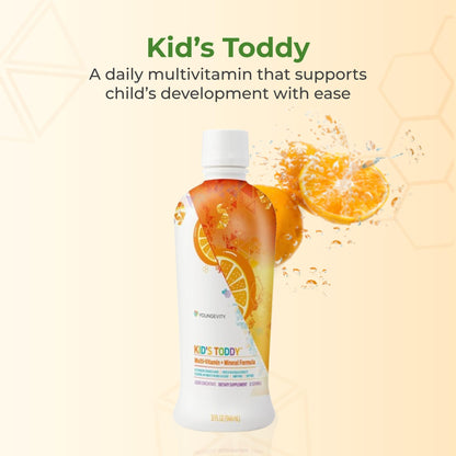 Youngevity Kid's Toddy™ - Mega Multivitamin for Kids & Children Age 2+ - 14 Vitamins, 10 Minerals, Phytonutrient Blend - Highly Absorbable - Great Tasting Orange 32 Fl Oz (Pack of 2) YoungevityBuy Supplements Australia
