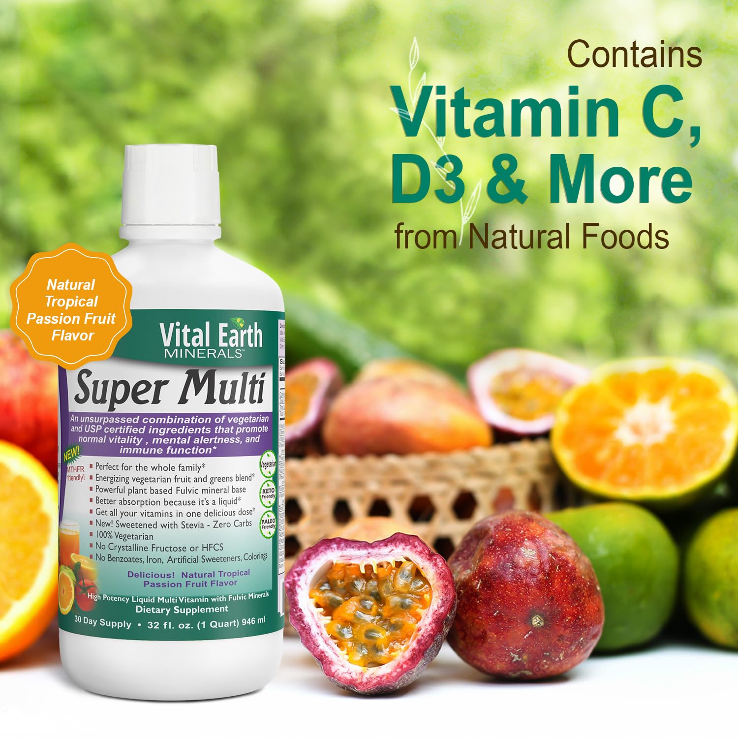 Vital Earth Minerals Bone & Wellness Support – Cal Mag Liquid + Super Multi, Liquid Multivitamins, MTHFR Support, 32 Oz Ea Vital Earth MineralsBuy Supplements Australia