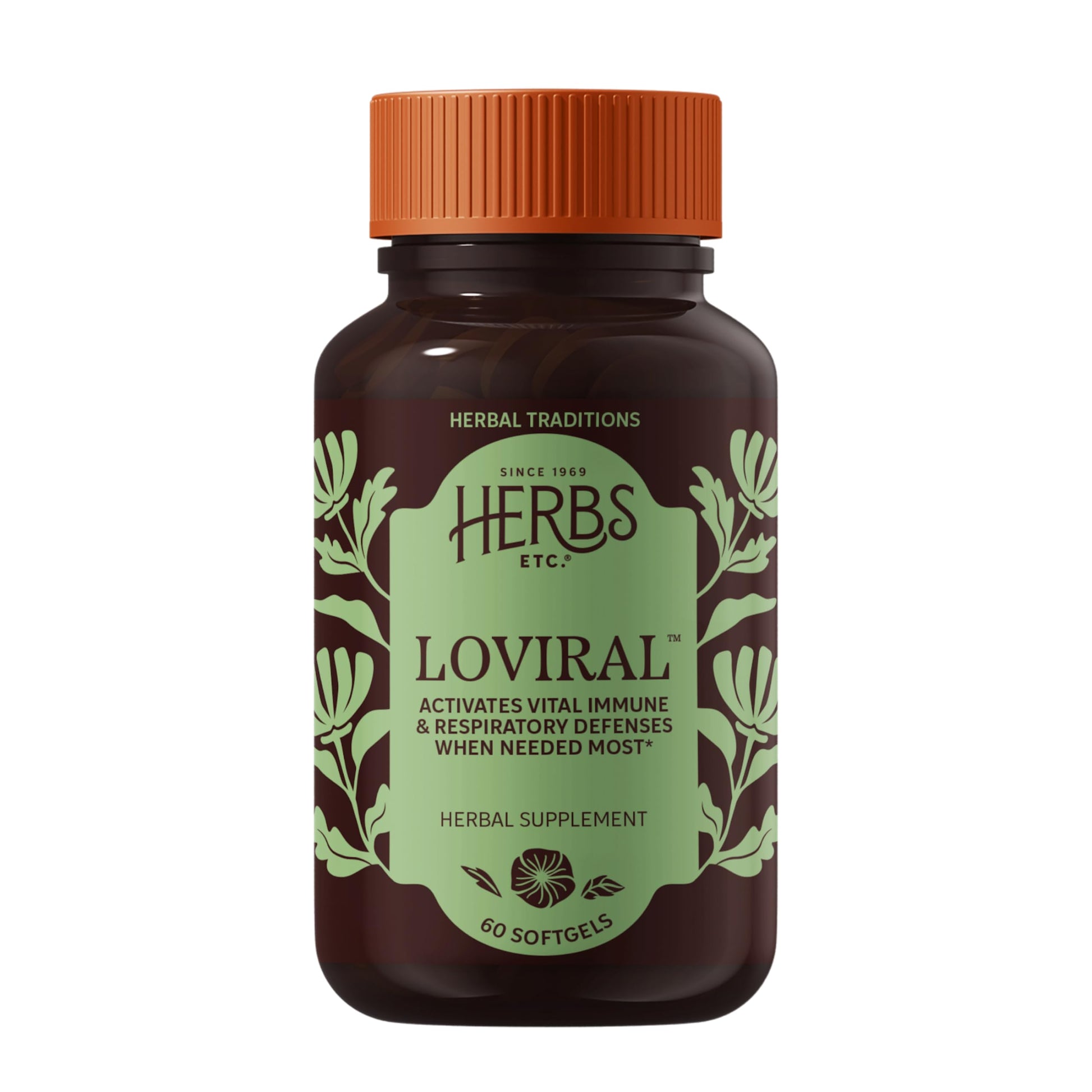 Herbs Etc. Loviral - Lung Health Supplement for Respiratory Defense & Support - Herbal Supplement with Lomatium, Pelargonium & OSHA - Gluten-Free - 60 Softgels (60 Servings) Herbs Etc.Buy Supplements Australia