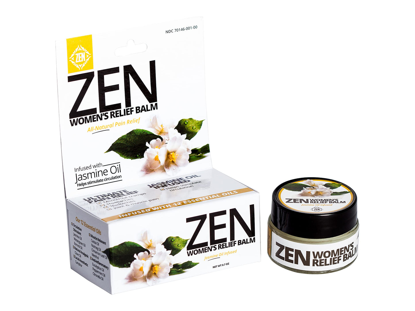 ZEN Women’s Relief Balm – Plant-Based Topical Balm Infused with Jasmine Oil – Cooling Botanical Blend – 0.7 oz – #TrustedByLegends ZENBuy Supplements Australia