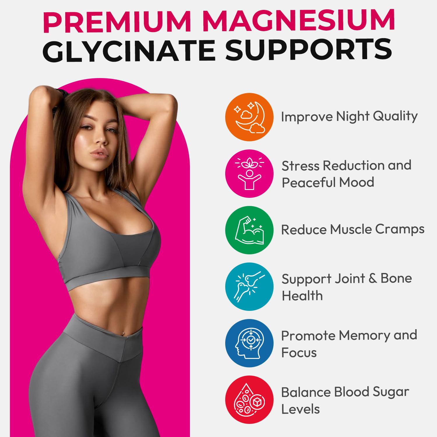 Magnesium Glycinate Gummies 600mg, High Absorption Magnesium Gummies, Black Currant Oil, Calcium, Vitamin B6, Sugar Free Chews for Adults & Kids Relaxation, Stress Relief, Night Rest CNFHDIBuy Supplements Australia