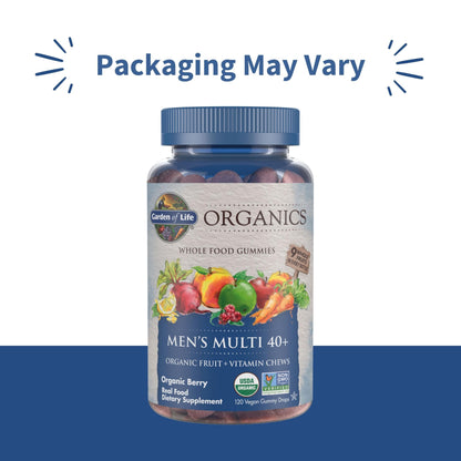 Garden of Life Organics Men 40+ Gummy Vitamins - Berry - Certified Organic, Non-GMO, Vegan, Kosher Complete Multi Garden of LifeBuy Supplements Australia