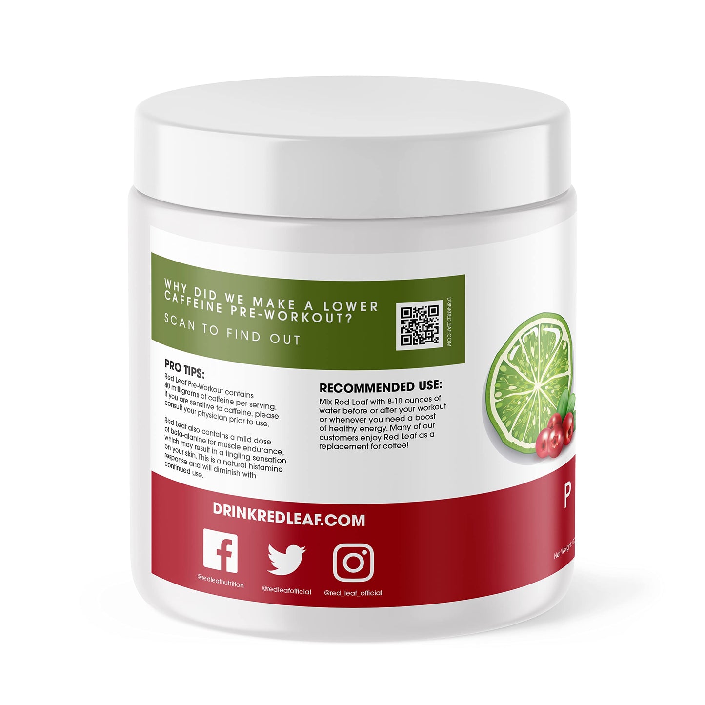 Red Leaf Pre Workout Energizer Powder, BCAA's, Beta-Alanine, Amino Acids and Green Tea Red LeafBuy Supplements Australia
