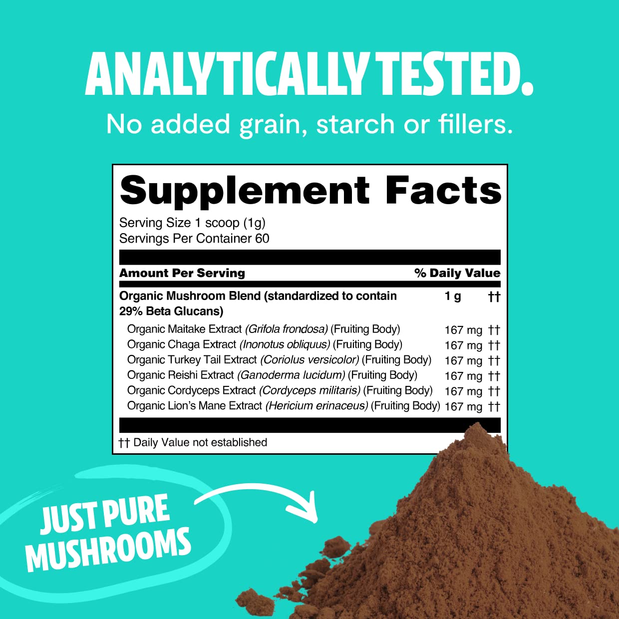 FreshCap Ultimate Mushroom Complex Powder - Lions Mane, Reishi, Cordyceps, Chaga FreshCap MushroomsBuy Supplements Australia