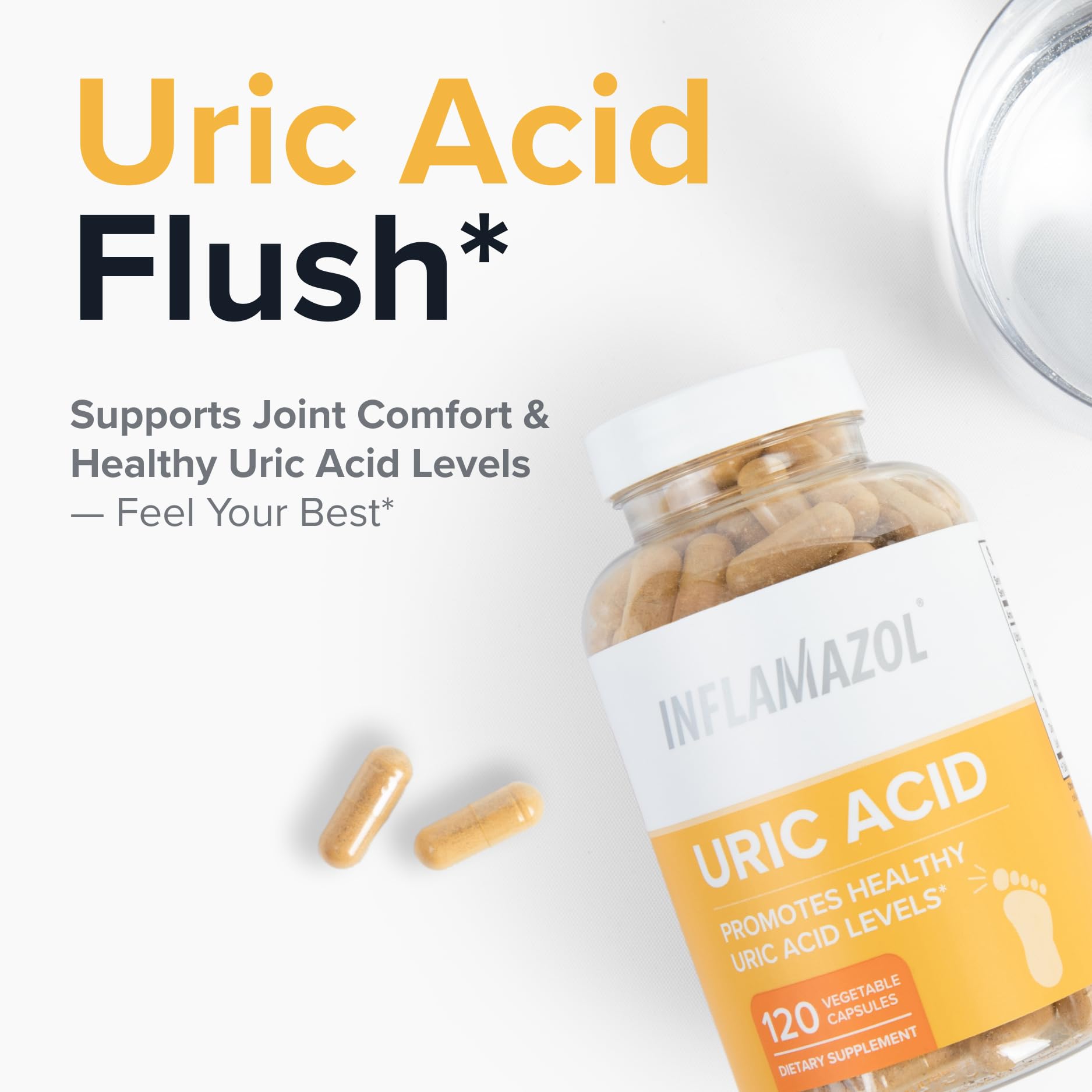 Inflamazol Uric Acid Cleanse – Premium Uric Acid Flush with Tart Cherry, Turmeric & Celery Seed for Joint & Uric Acid Support – Joint Supplements for Men & Women – 120 Capsules InflamazolBuy Supplements Australia