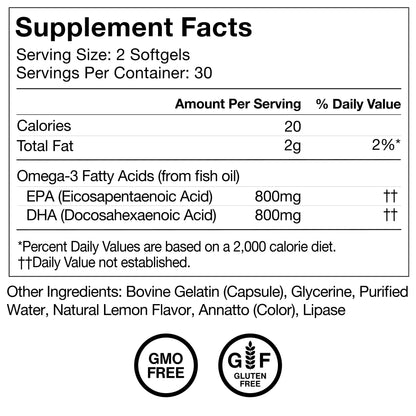 Momentous Omega-3 Fish Oil - High-Potency EPA & DHA Supplement for Men & Women - Supports Heart, Joint, & Brain Health - NSF Certified for Sport