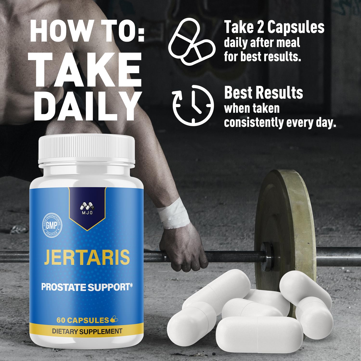 Jertaris Capsules, Official Jertaris Support Pills for men with All Natural Ingredients, Advanced Formula for Optimal Health & Wellness Support with Premium Vitamins for Active Lifestyle (60 Capsules) MJOBuy Supplements Australia