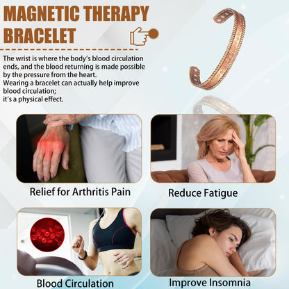 EnerCoppeX Copper Magnetic Bracelet for Women, 99.99% Pure Copper Cuff with 3500 Gauss Magnets (A) EnerCoppeXBuy Supplements Australia