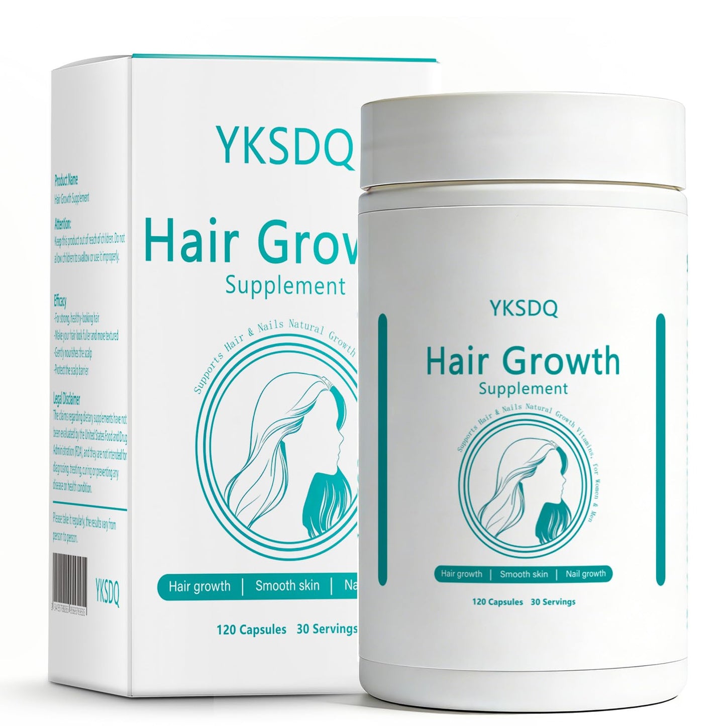 Hair Growth Biotin 10000mcg Supplement with Vitamins A C D E & Calcium - 30-in-1 Formula for Hair & Nails Support, for Women & Men, 30 Servings (1) WOJJBuy Supplements Australia