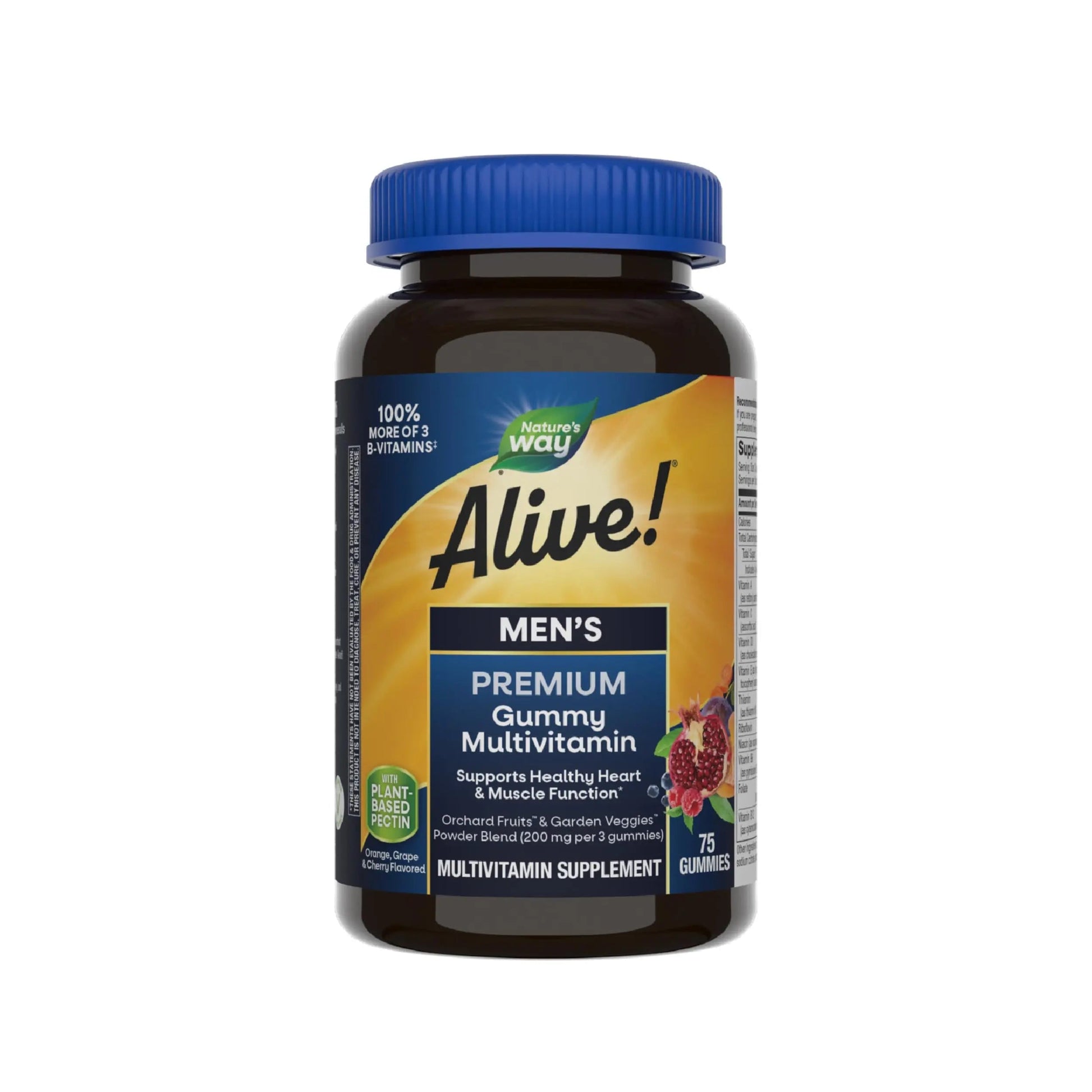 Nature's Way Alive! Men's Premium Gummy Multivitamin, Supports Healthy Heart, Muscle Function*, Full B-Vitamin Complex, Orange, Grape Nature's WayBuy Supplements Australia