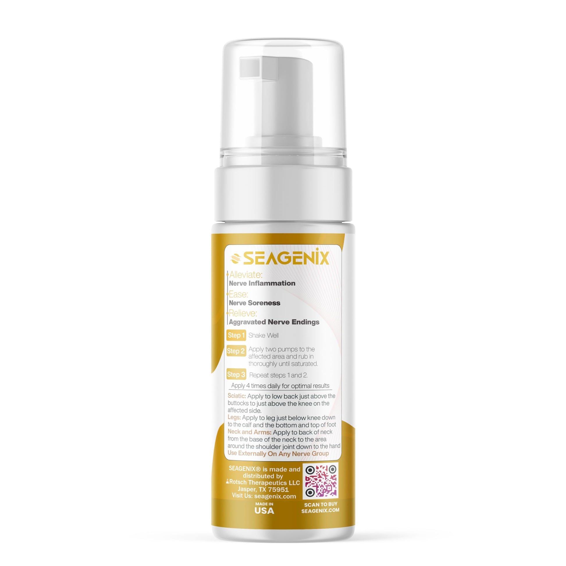 Seagenix Nerve Relief Muscle Foam - Nerve Spray Magnesium - Arnica - Boswellia - Menthol Formula - Nerve and Muscle Relief – Fast-Acting with Magnesium Sulfate - 150 ml - 1 Count SeagenixBuy Supplements Australia