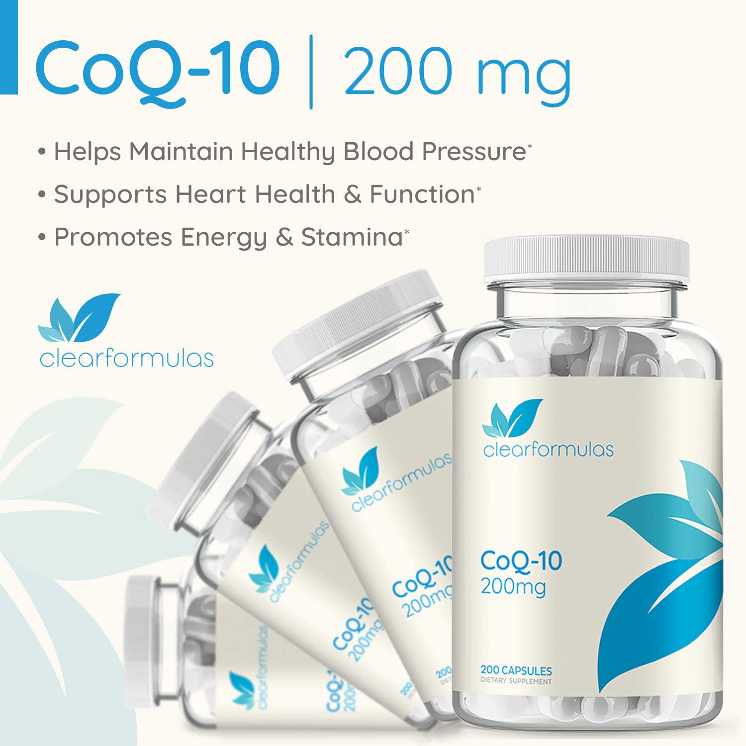 Clear Formulas CoQ10 200mg 200 Capsules Quick Absorption Non-GMO Clear FormulasBuy Supplements Australia