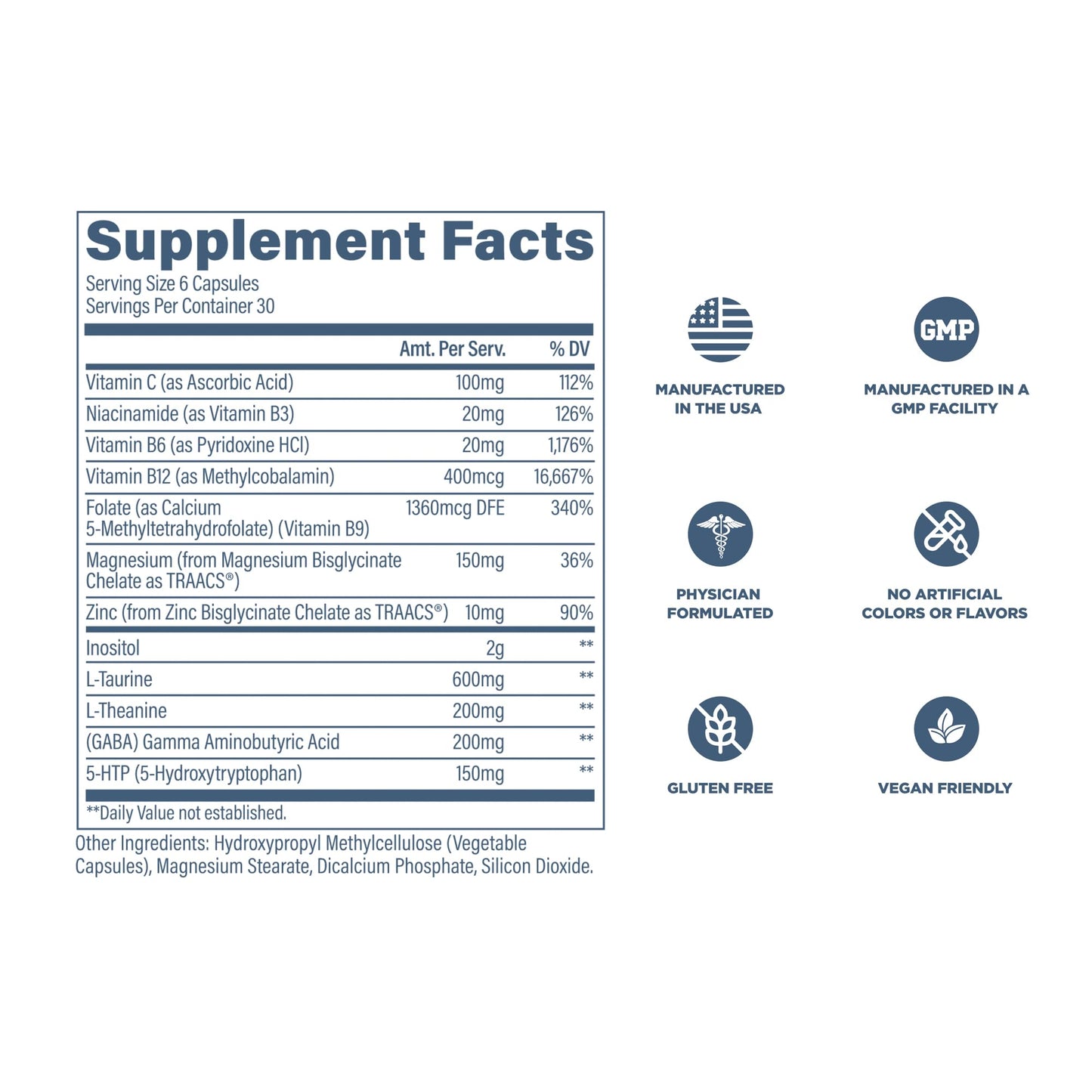 Revive MD Calm, Emotional Well-Being Support Supplement - Stress Management for Men & Women - Mood Enhancement Supplement Promotes Relaxation with L-Theanine, GABA & 5-HTP (180 Capsules, 30 Servings) ReviveBuy Supplements Australia