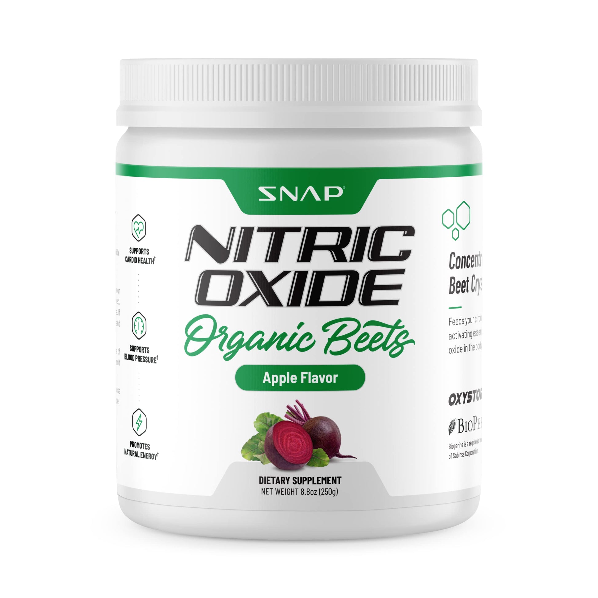 Snap Supplements USDA Organic Beet Root Powder, 3-in-1 Nitric Oxide Supplement