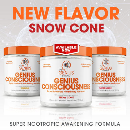 Genius Consciousness, Super Nootropic Brain Supplement Powder, Watermelon The Genius BrandBuy Supplements Australia