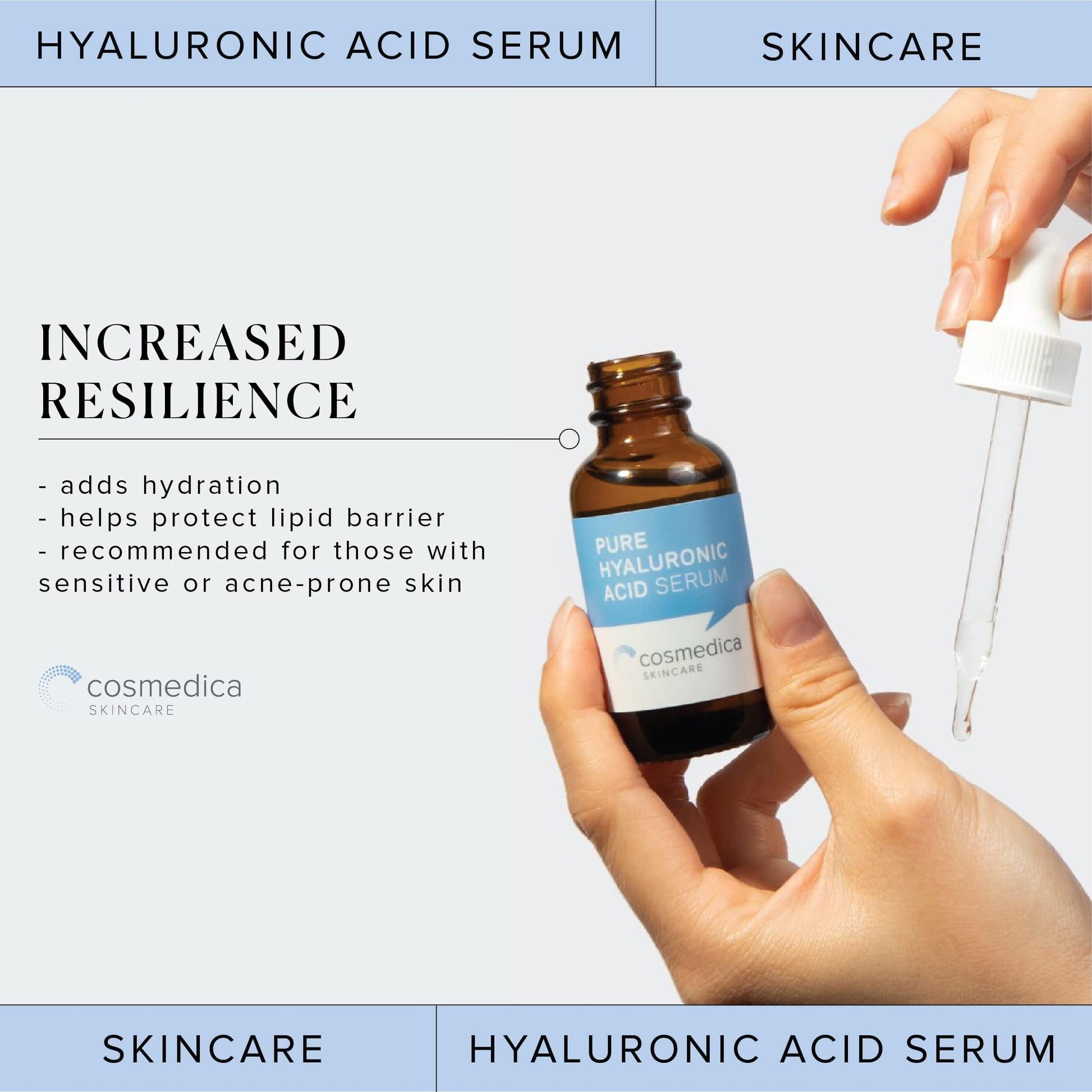 Hyaluronic Acid Serum for Skin 100% Pure Anti Aging Serum Intense Hydration Cosmedica SkincareBuy Supplements Australia