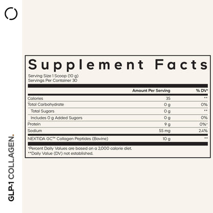 Codeage GLP-1 Collagen Powder Supplement - Nextida GC Collagen Peptides - GLP 1 Support - Hydrolyzed, Grass-Fed, Type I & III, Unflavored - Non-GMO, Gluten-Free, Dairy-Free - 10.58 Oz CodeageBuy Supplements Australia