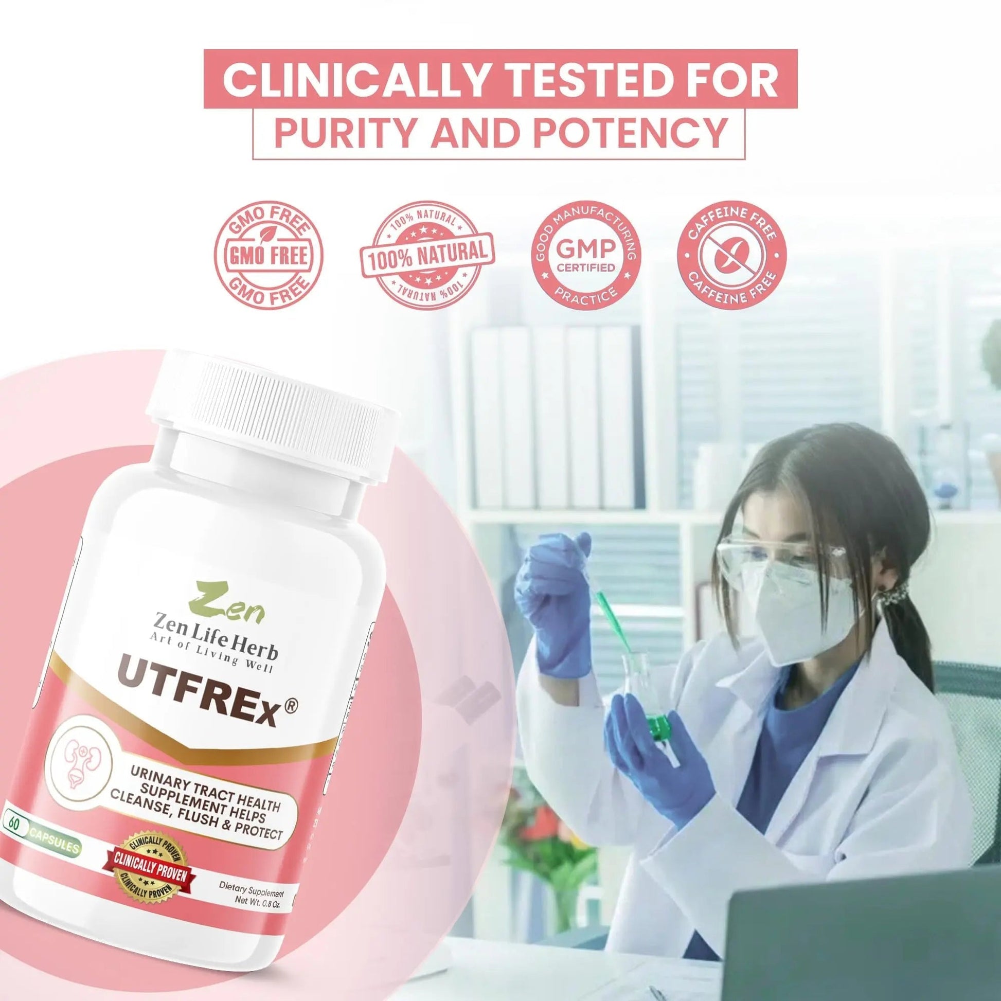 ZEN LIFE HERB UTFREx – Fast Acting - Promotes Urinary Tract Health Supports Healthy Immune and Urinary System, No Vitamins, Minerals, Prebiotics, Sugar, Plant-Based Supplement (60 Capsules) ZEN LIFE HERBBuy Supplements Australia