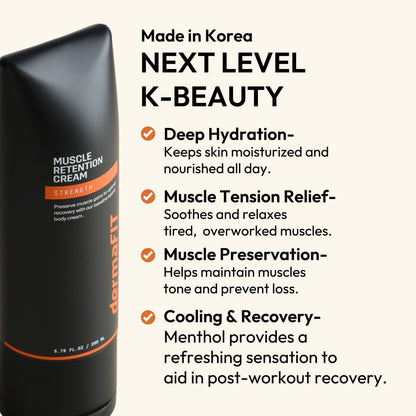 dermaFIT Strength Muscle Maintenance Body Cream - Post Workout Prevents Muscle Loss for Men & Women, Muscle Retention Cream, 30ml, No Artificial Fragrance, M.A.X. Tech, Topical Analgesic for Muscle dermaFITBuy Supplements Australia