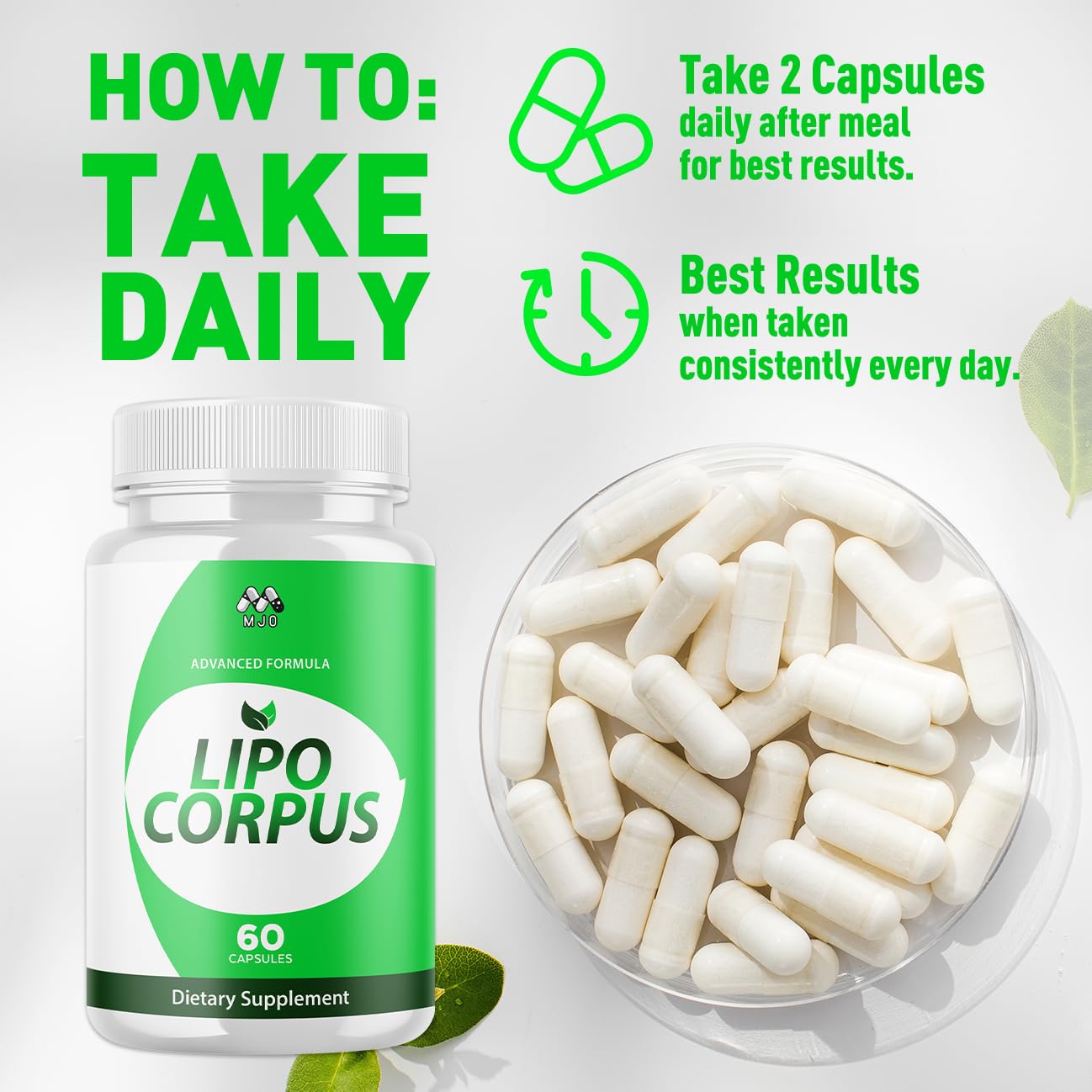 Lipo Corpus Capsules, Official LipoCorpus Supplement Pills Will All Natural Ingredients, Advanced Formula Lipo Corpus Active Lifestyle Supporting Health and Wellness for Women and Men (60 Capsules) MJOBuy Supplements Australia