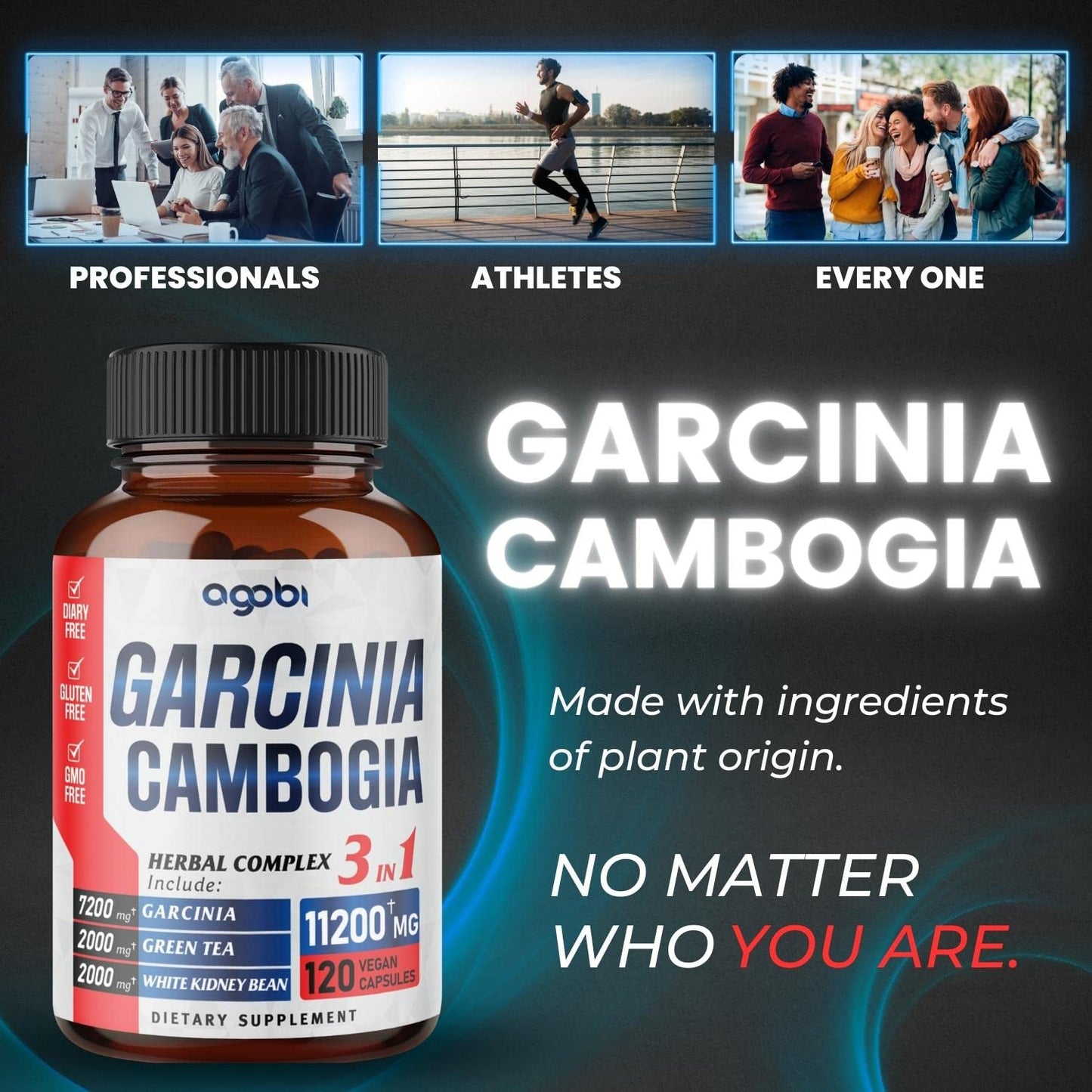 agobi 3in1 Garcinia Cambogia Extract Capsules - 11200mg Herbal Supplement for Body Health agobiBuy Supplements Australia