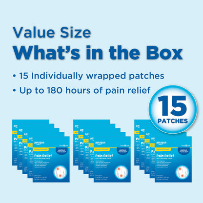 Amazon Basic Care Maximum Strength OTC Pain Relief , 4% Lidocaine Patch, 3.9” x 5.5”, 15-Count Box (Previously HealthWise) Amazon Basic CareBuy Supplements Australia