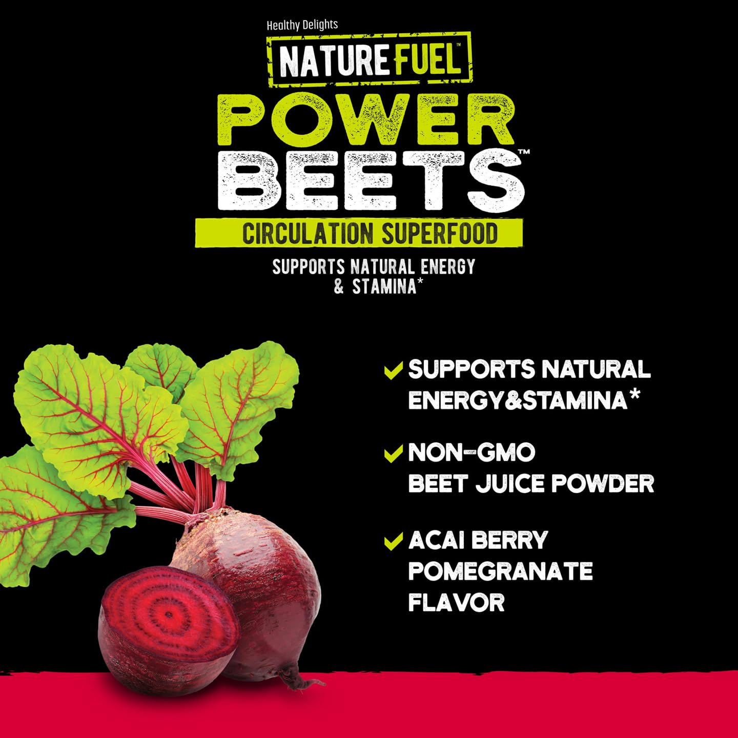 Nature Fuel Power Beets Powder, Delicious Acai Berry Pomegranate, Concentrated Superfood Healthy DelightsBuy Supplements Australia