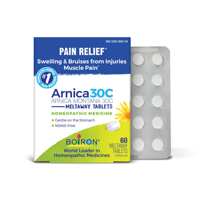 Boiron Arnica 30C Tablets for Pain Relief from Muscle Pain, Joint Soreness, Swelling from Injury or Bruises - 60 Count BoironBuy Supplements Australia