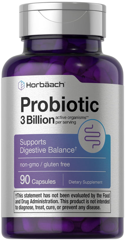Probiotic for Women & Men's Digestive Health | 3 Billion CFU | 90 Capsules | Non-GMO 