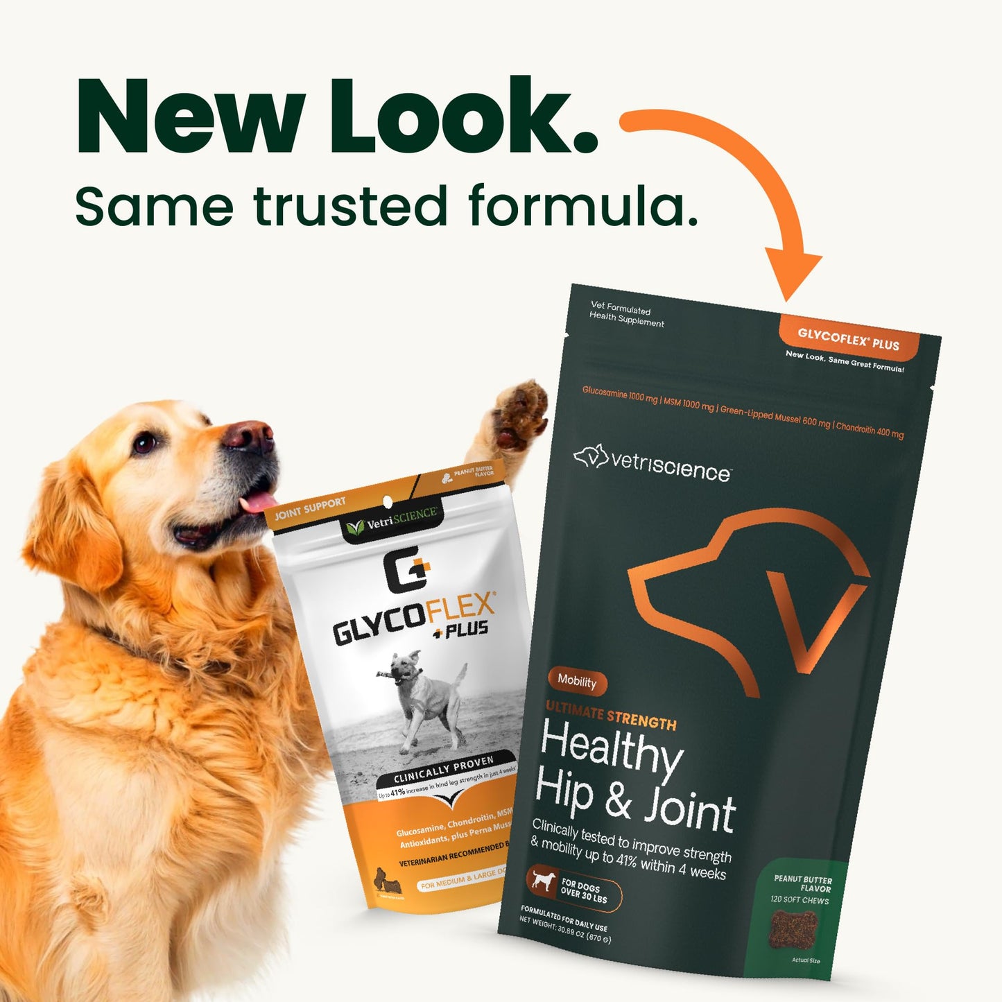 VetriScience Ultimate Strength Hip & Joint Supplement for Dogs, GlycoFlex Plus – MSM, Chondroitin & Green-Lipped Mussel Chews for Mobility, Flexibility, Comfort & Support, Peanut Butter Flavor 120 Cnt VETRISCIENCEBuy Supplements Australia