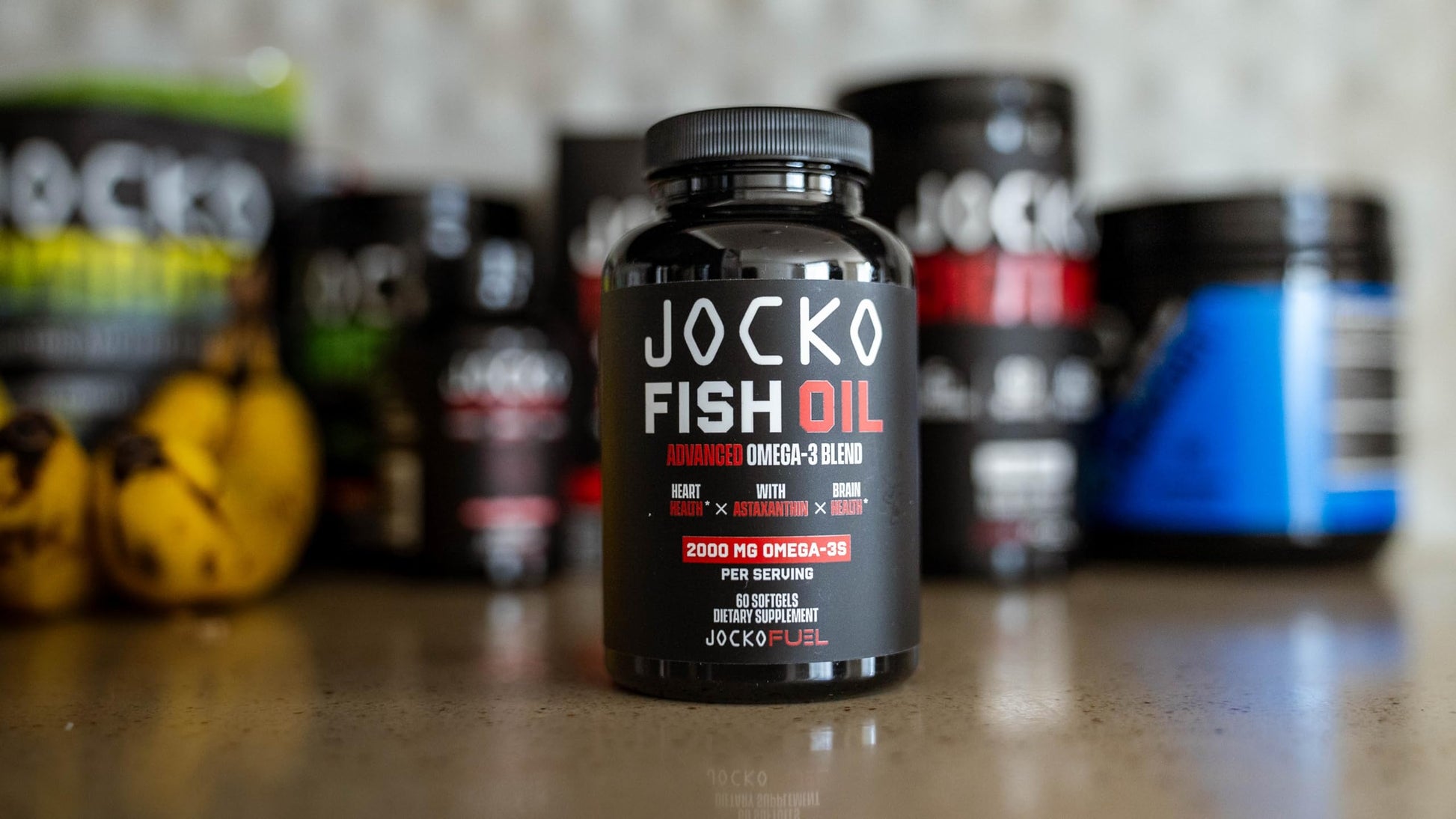 Jocko Fuel Omega 3 Fish Oil Supplement 2000mg - Burpless Fatty Acid Supplement, Wild Caught, Powerful Antioxidant with Astaxanthin (60 Capsules) Jocko FuelBuy Supplements Australia