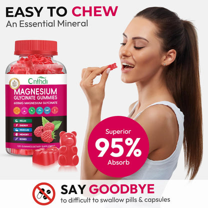Magnesium Glycinate Gummies 600mg, High Absorption Magnesium Gummies, Black Currant Oil, Calcium, Vitamin B6, Sugar Free Chews for Adults & Kids Relaxation, Stress Relief, Night Rest CNFHDIBuy Supplements Australia