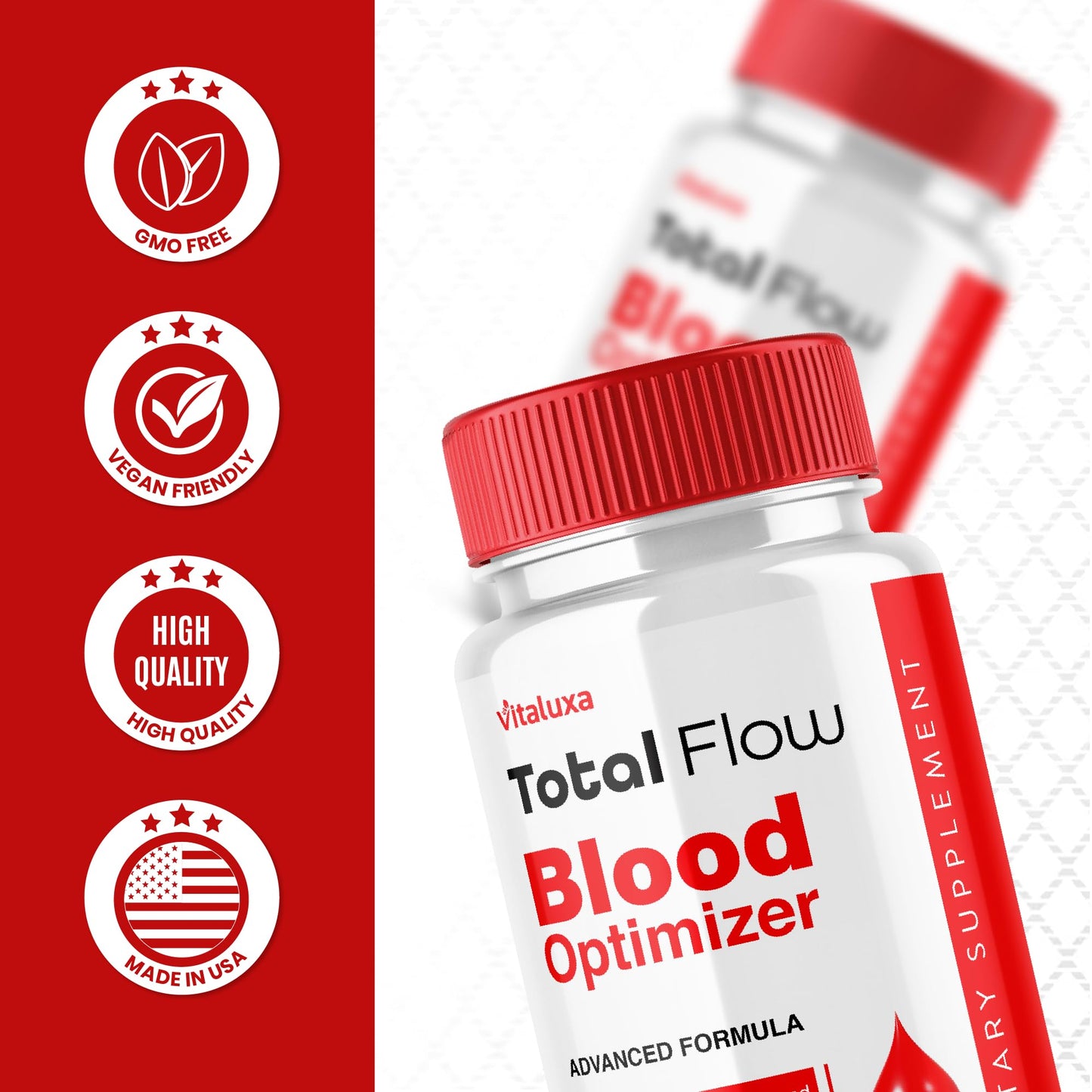 Total Flow Blood Balance, TotalFlow Blood Support Capsules Supplement Advanced Formula All Natural Optimizer Maximum Strength Daily Health Wellness, TotalFlo Premium Blend Pills (60 Capsules) VitaluxaBuy Supplements Australia