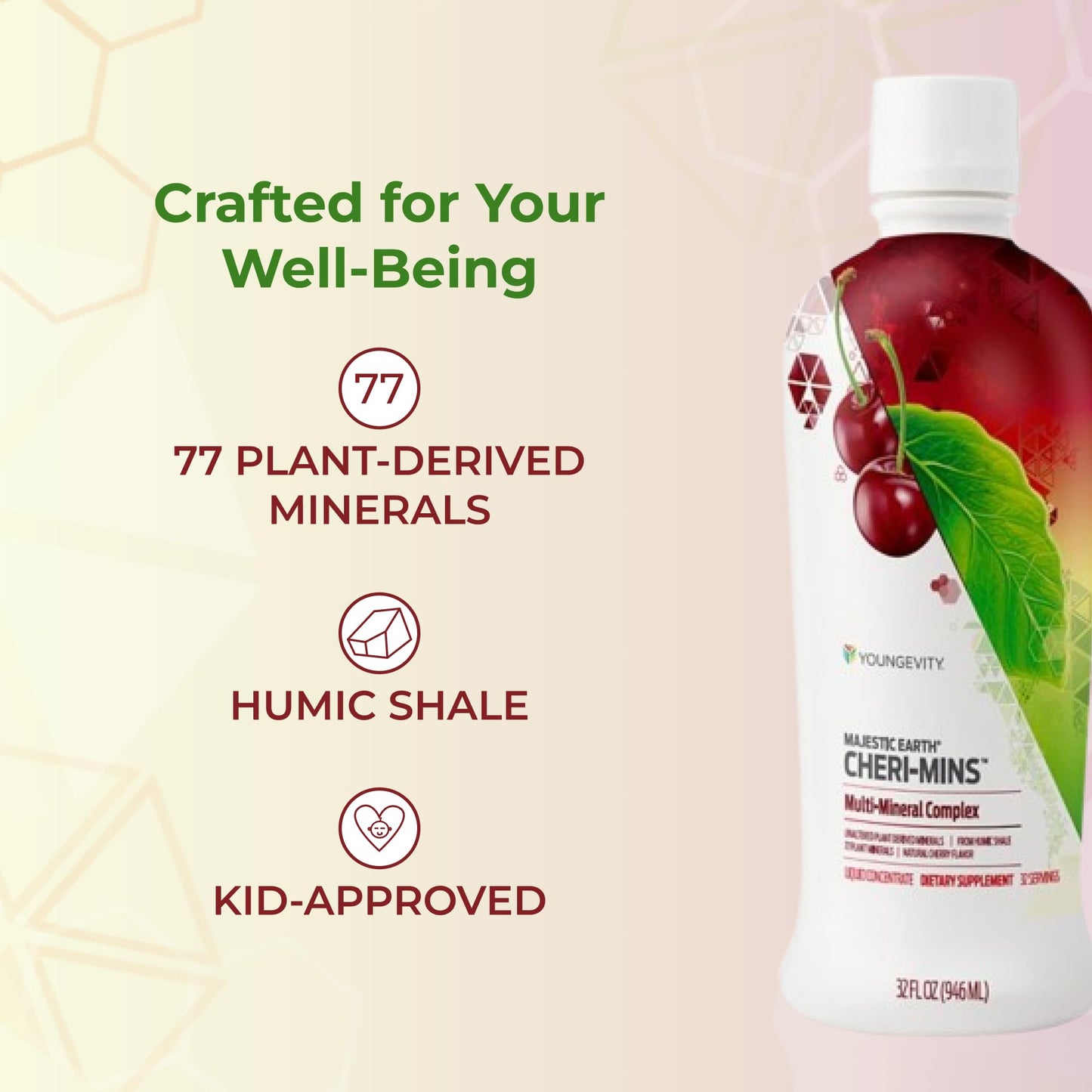 Youngevity Cheri-Mins™ Plant Derived Liquid Minerals - Great Tasting Formula - 77+ Natural Unaltered Trace Minerals - Colloidal Form Humic Shale (32 Fl Oz) YoungevityBuy Supplements Australia