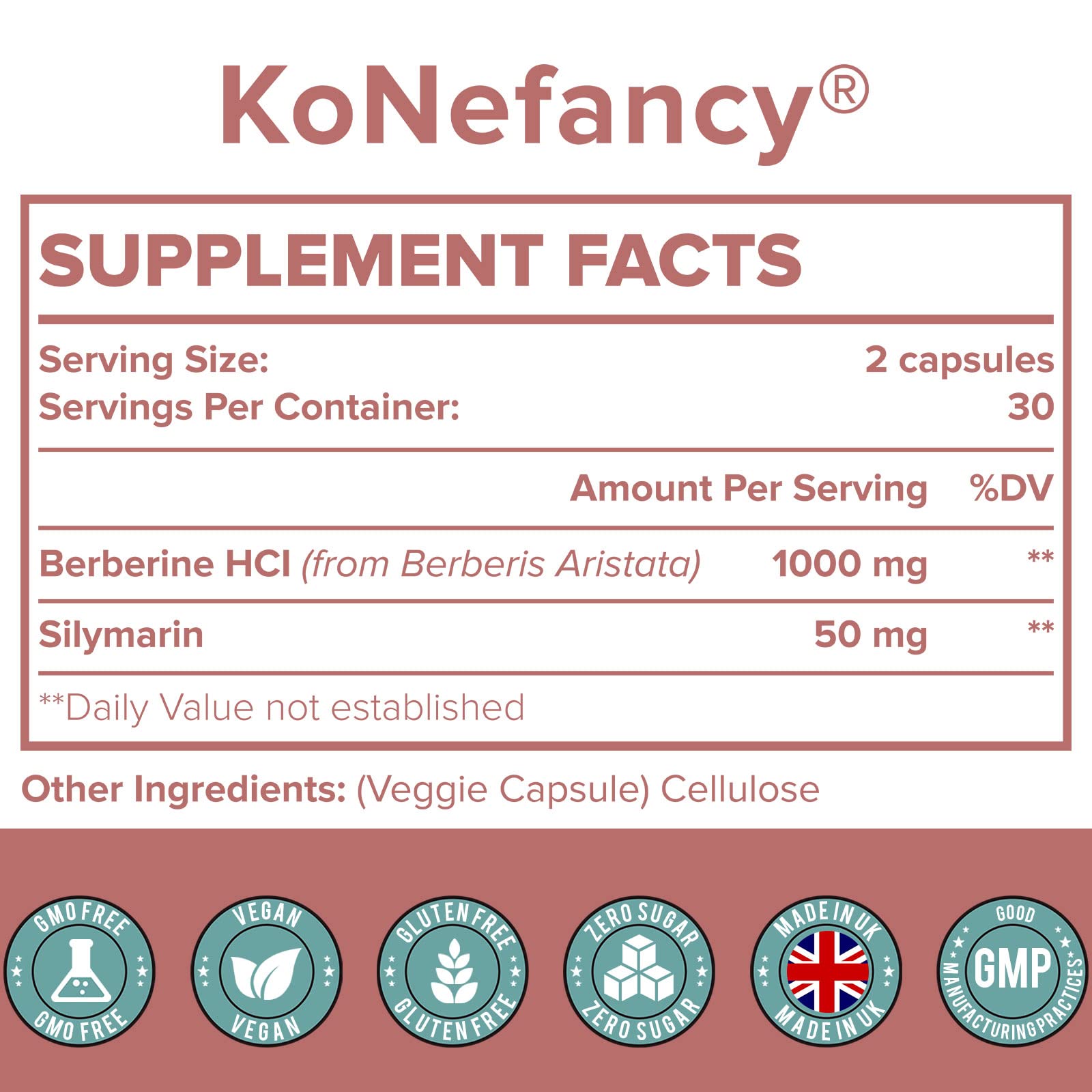 KoNefancy Berberine HCL Supplement 1000mg, High Absorption Berberine Plus Vegan KoNefancyBuy Supplements Australia